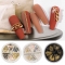1 Box 6 Compartments Nail Decorations AB Rhinestones Rivets Butterfly Mix