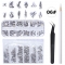 1 Box of 12 Grid Nail Rhinestones Symphony Glass AB Flat Bottom Diamond Gel Polishing