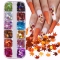 1 box holographic stickers for nail maple leaf nail art laser thin sequins