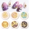 1 box of nail art rhinestones shaped shell stones, opal 3D nail stickers with gilt line inlaid