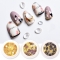 1 box of nail art rhinestones shaped shell stones, opal 3D nail stickers with gilt line inlaid