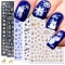 1 pcs of nail polish sticker Christmas theme Snowflake gold and silver white floral nail sticker