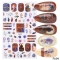 12*7.5cm 1 pcs Yellow Purple 3D Adhesive Nail Sticker Willow Leaf Bee Floral Autumn Style