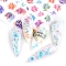 12*7.5cm 1 pcs Yellow Purple 3D Adhesive Nail Sticker Willow Leaf Bee Floral Autumn Style