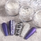 12 Bottles Silver White Nail Powder Sequins Pearlescent Gradient Glitter Silver Sequins Mixed Flakes