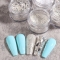 12 Bottles Silver White Nail Powder Sequins Pearlescent Gradient Glitter Silver Sequins Mixed Flakes