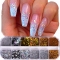 12 Grids Laser Glitter Holographic Sequins Autumn Maple Leaf Nail Stickers