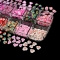 12 Grids Red and Pink Mixed Color Love Soft Pottery Nail Patch Set Valentine Day Style UV Gel Polish