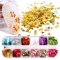 12 cells Holographic Nail polish glitter maple leaf flame sequin autumn