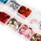 12 cells Holographic Nail polish glitter maple leaf flame sequin autumn