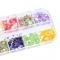 12 grid Nail art glitter hexagonal high gloss nail powder sequins color mixed holographic glitter polish