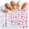 1pc Nail Art Christmas Winter Snowflake Elk Santa Water sticky art Sliders New Year