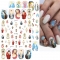 1pcs Nail Art Sticker 3D Water Transfer Character Rich Shape Nail Sticker Decal DIY