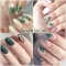 1pcs Water Nail Decal and Sticker Flower Leaf Tree Green Simple Summer Style