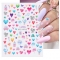 3D Nail Art Adhesive Stickers Color Love Heart Rose Flower Bowknot Valentine Day Water Transfer