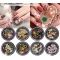 3D alloy nail art Christmas snowflake alloy rivet pearl mixed Christmas theme