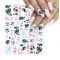Autumn Style Sticker For Nail Watercolor Flower Maple Leaf Rose Tree Water Transfer Nail Applique