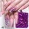 Holographic Laser Nail Glitter Sequins Blue and Pink Color Heart Shape Mixed Size Nail Flake Gel Polish