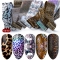 Holographic Laser Nail sticker set retro floral leopard pattern starry style sticker