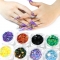 Holographic Nail Art Glitter Sequins Fluorescent Butterfly Autumn Coconut Shaped Laser Flake 