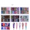 Holographic Winter Christmas Halloween Style Nail Art Transfer Foil Floral Butterfly Mix Nail Slider Decal