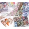 Holographic nail art transfer starry sky paper Retro ethnic style black and white lace