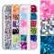 Holographic nail glitter stickers Butterfly Maple leaf mixed