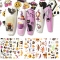 Nail Foil Christmas Halloween Style Blue Floral Snowflake Ghost Pattern Starry Smudge Water Transfer Stickers