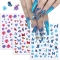 Nail Foil Water Transfer Sticker Color 3D Size Butterfly And Flower Mix Nail Adhesive