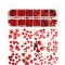 Red Set Nail Art Glittering Sequins Romantic Kiss Red Love Heart Valentine Day Nail Patch UV Gel Polish