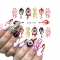 Skull Bone grimace Water Nail Stickers Halloween theme Big Eye Horror Decals