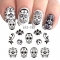 Skull Bone grimace Water Nail Stickers Halloween theme Big Eye Horror Decals
