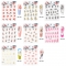 Three dimensional Relief Style Flower Series Mixed Nail Stickers Red Yellow Ultra thin 5D Adhesive