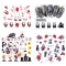 Water Sticker Halloween nail stickers Pumpkin Bat Skull Black Cat Sticker